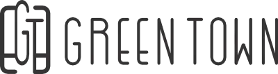 Green town logo black